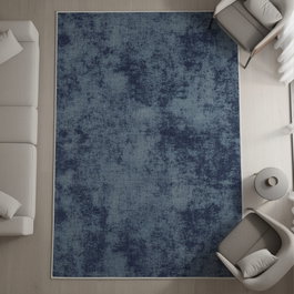 Conceptum Alfombra Exfab210 Gris y Azul Marino 80 x 120 cm